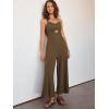 imageANRABESS Womens Jumpsuit Summer Beach Vacation Romper 2025 V Neck Sleevelsee Spaghetti Strap Cutout Linen Wide Leg ClothesBrown