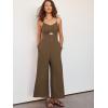 imageANRABESS Womens Jumpsuit Summer Beach Vacation Romper 2025 V Neck Sleevelsee Spaghetti Strap Cutout Linen Wide Leg ClothesBrown