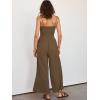 imageANRABESS Womens Jumpsuit Summer Beach Vacation Romper 2025 V Neck Sleevelsee Spaghetti Strap Cutout Linen Wide Leg ClothesBrown