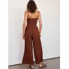 imageANRABESS Womens Jumpsuit Summer Beach Vacation Romper 2025 V Neck Sleevelsee Spaghetti Strap Cutout Linen Wide Leg ClothesCaramel