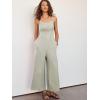 imageANRABESS Womens Jumpsuit Summer Beach Vacation Romper 2025 V Neck Sleevelsee Spaghetti Strap Cutout Linen Wide Leg ClothesGray