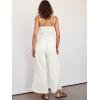 imageANRABESS Womens Jumpsuit Summer Beach Vacation Romper 2025 V Neck Sleevelsee Spaghetti Strap Cutout Linen Wide Leg ClothesOffwhite