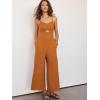 imageANRABESS Womens Jumpsuit Summer Beach Vacation Romper 2025 V Neck Sleevelsee Spaghetti Strap Cutout Linen Wide Leg ClothesOrange
