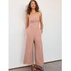 imageANRABESS Womens Jumpsuit Summer Beach Vacation Romper 2025 V Neck Sleevelsee Spaghetti Strap Cutout Linen Wide Leg ClothesPink