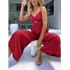 imageANRABESS Womens Jumpsuit Summer Beach Vacation Romper 2025 V Neck Sleevelsee Spaghetti Strap Cutout Linen Wide Leg ClothesRed