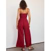 imageANRABESS Womens Jumpsuit Summer Beach Vacation Romper 2025 V Neck Sleevelsee Spaghetti Strap Cutout Linen Wide Leg ClothesRed