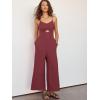 imageANRABESS Womens Jumpsuit Summer Beach Vacation Romper 2025 V Neck Sleevelsee Spaghetti Strap Cutout Linen Wide Leg ClothesRose