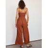 imageANRABESS Womens Jumpsuit Summer Beach Vacation Romper 2025 V Neck Sleevelsee Spaghetti Strap Cutout Linen Wide Leg ClothesRust