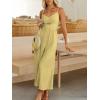 imageANRABESS Womens Jumpsuit Summer Beach Vacation Romper 2025 V Neck Sleevelsee Spaghetti Strap Cutout Linen Wide Leg ClothesYellow