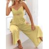 imageANRABESS Womens Jumpsuit Summer Beach Vacation Romper 2025 V Neck Sleevelsee Spaghetti Strap Cutout Linen Wide Leg ClothesYellow