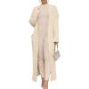 imageANRABESS Womens Long Cardigan Sweater 2025 Oversized Coat Long Sleeve Open Front Knit Maxi Outwear Fall Trendy Jacket ClothesBeige