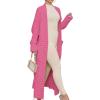 imageANRABESS Womens Long Cardigan Sweater 2025 Oversized Coat Long Sleeve Open Front Knit Maxi Outwear Fall Trendy Jacket ClothesHot Pink