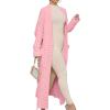 imageANRABESS Womens Long Cardigan Sweater 2025 Oversized Coat Long Sleeve Open Front Knit Maxi Outwear Fall Trendy Jacket ClothesPink