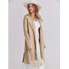 imageANRABESS Womens Long Cardigans Sweater 2025 Fall Dressy Casual Lapel Knit Warm Trench Coatigan Oversized Blazer Jacket CoatDark Apricot