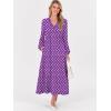 imageANRABESS Womens Long Sleeve Boho Maxi Dress 2025 Fall V Neck Floral Striped Casual Loose Fit Beach Vacation DressesFloral Purple