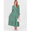 imageANRABESS Womens Long Sleeve Boho Maxi Dress 2025 Fall V Neck Floral Striped Casual Loose Fit Beach Vacation DressesGreen