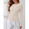 imageANRABESS Womens Long Sleeve Cable Knit Sweater Jumper Crewneck Pullover Soft Dressy Casual Tops Cute 2025 Fall Trendy OutfitsApricot