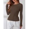 imageANRABESS Womens Long Sleeve Cable Knit Sweater Jumper Crewneck Pullover Soft Dressy Casual Tops Cute 2025 Fall Trendy OutfitsCoffee
