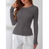 imageANRABESS Womens Long Sleeve Cable Knit Sweater Jumper Crewneck Pullover Soft Dressy Casual Tops Cute 2025 Fall Trendy OutfitsDark Grey