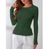 imageANRABESS Womens Long Sleeve Cable Knit Sweater Jumper Crewneck Pullover Soft Dressy Casual Tops Cute 2025 Fall Trendy OutfitsDeep Green