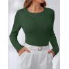 imageANRABESS Womens Long Sleeve Cable Knit Sweater Jumper Crewneck Pullover Soft Dressy Casual Tops Cute 2025 Fall Trendy OutfitsDeep Green