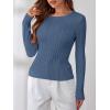 imageANRABESS Womens Long Sleeve Cable Knit Sweater Jumper Crewneck Pullover Soft Dressy Casual Tops Cute 2025 Fall Trendy OutfitsIndigo