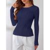 imageANRABESS Womens Long Sleeve Cable Knit Sweater Jumper Crewneck Pullover Soft Dressy Casual Tops Cute 2025 Fall Trendy OutfitsNavy Blue