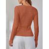 imageANRABESS Womens Long Sleeve Cable Knit Sweater Jumper Crewneck Pullover Soft Dressy Casual Tops Cute 2025 Fall Trendy OutfitsRust