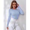 imageANRABESS Womens Long Sleeve Cable Knit Sweater Jumper Crewneck Pullover Soft Dressy Casual Tops Cute 2025 Fall Trendy OutfitsSky Blue