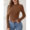 imageANRABESS Womens Long Sleeve Mock Neck Lightweight Sweater Rib Knit Slim Fit 2025 Fall Winter Casual Basic Pullover TopsDeep Caramel