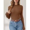 imageANRABESS Womens Long Sleeve Mock Neck Lightweight Sweater Rib Knit Slim Fit 2025 Fall Winter Casual Basic Pullover TopsDeep Caramel