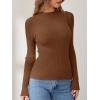 imageANRABESS Womens Long Sleeve Mock Neck Lightweight Sweater Rib Knit Slim Fit 2025 Fall Winter Casual Basic Pullover TopsDeep Caramel
