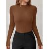 imageANRABESS Womens Long Sleeve Mock Neck Lightweight Sweater Rib Knit Slim Fit 2025 Fall Winter Casual Basic Pullover TopsDeep Caramel