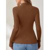 imageANRABESS Womens Long Sleeve Mock Neck Lightweight Sweater Rib Knit Slim Fit 2025 Fall Winter Casual Basic Pullover TopsDeep Caramel