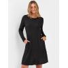 imageANRABESS Womens Long Sleeve Ribbed Knit Sweater Dresses 2025 Fall Winter Casual Lounge Short Tunic Dress with Pockets ButtonsBlack