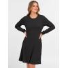 imageANRABESS Womens Long Sleeve Ribbed Knit Sweater Dresses 2025 Fall Winter Casual Lounge Short Tunic Dress with Pockets ButtonsBlack