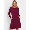 imageANRABESS Womens Long Sleeve Ribbed Knit Sweater Dresses 2025 Fall Winter Casual Lounge Short Tunic Dress with Pockets ButtonsBurgundy