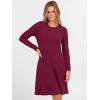 imageANRABESS Womens Long Sleeve Ribbed Knit Sweater Dresses 2025 Fall Winter Casual Lounge Short Tunic Dress with Pockets ButtonsBurgundy