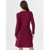 imageANRABESS Womens Long Sleeve Ribbed Knit Sweater Dresses 2025 Fall Winter Casual Lounge Short Tunic Dress with Pockets ButtonsBurgundy