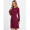 imageANRABESS Womens Long Sleeve Ribbed Knit Sweater Dresses 2025 Fall Winter Casual Lounge Short Tunic Dress with Pockets ButtonsBurgundy