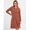 imageANRABESS Womens Long Sleeve Ribbed Knit Sweater Dresses 2025 Fall Winter Casual Lounge Short Tunic Dress with Pockets ButtonsBurnt Orange