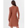 imageANRABESS Womens Long Sleeve Ribbed Knit Sweater Dresses 2025 Fall Winter Casual Lounge Short Tunic Dress with Pockets ButtonsBurnt Orange
