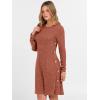 imageANRABESS Womens Long Sleeve Ribbed Knit Sweater Dresses 2025 Fall Winter Casual Lounge Short Tunic Dress with Pockets ButtonsBurnt Orange