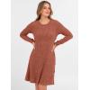 imageANRABESS Womens Long Sleeve Ribbed Knit Sweater Dresses 2025 Fall Winter Casual Lounge Short Tunic Dress with Pockets ButtonsBurnt Orange