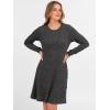 imageANRABESS Womens Long Sleeve Ribbed Knit Sweater Dresses 2025 Fall Winter Casual Lounge Short Tunic Dress with Pockets ButtonsDark Grey