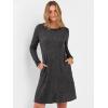 imageANRABESS Womens Long Sleeve Ribbed Knit Sweater Dresses 2025 Fall Winter Casual Lounge Short Tunic Dress with Pockets ButtonsDark Grey