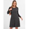 imageANRABESS Womens Long Sleeve Ribbed Knit Sweater Dresses 2025 Fall Winter Casual Lounge Short Tunic Dress with Pockets ButtonsDark Grey