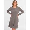imageANRABESS Womens Long Sleeve Ribbed Knit Sweater Dresses 2025 Fall Winter Casual Lounge Short Tunic Dress with Pockets ButtonsDeep Coffee