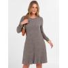 imageANRABESS Womens Long Sleeve Ribbed Knit Sweater Dresses 2025 Fall Winter Casual Lounge Short Tunic Dress with Pockets ButtonsDeep Coffee