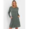 imageANRABESS Womens Long Sleeve Ribbed Knit Sweater Dresses 2025 Fall Winter Casual Lounge Short Tunic Dress with Pockets ButtonsGreen Grey
